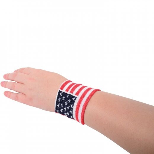 Usa Flag Wristbands include 12 units