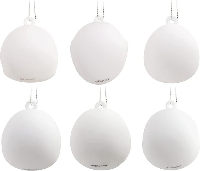 Disney Tim Burton's The Nightmare Before Christmas Jack Skellington Heads Mini Christmas Ornaments, Shatterproof, Set of 6