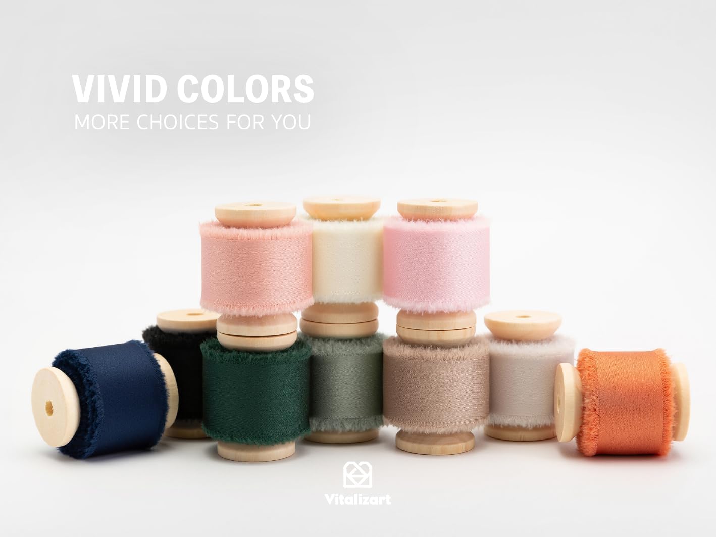 Silk Satin Ribbon 1 Inch x 15 Yard Wooden Spool Champagne & Nude Handmade