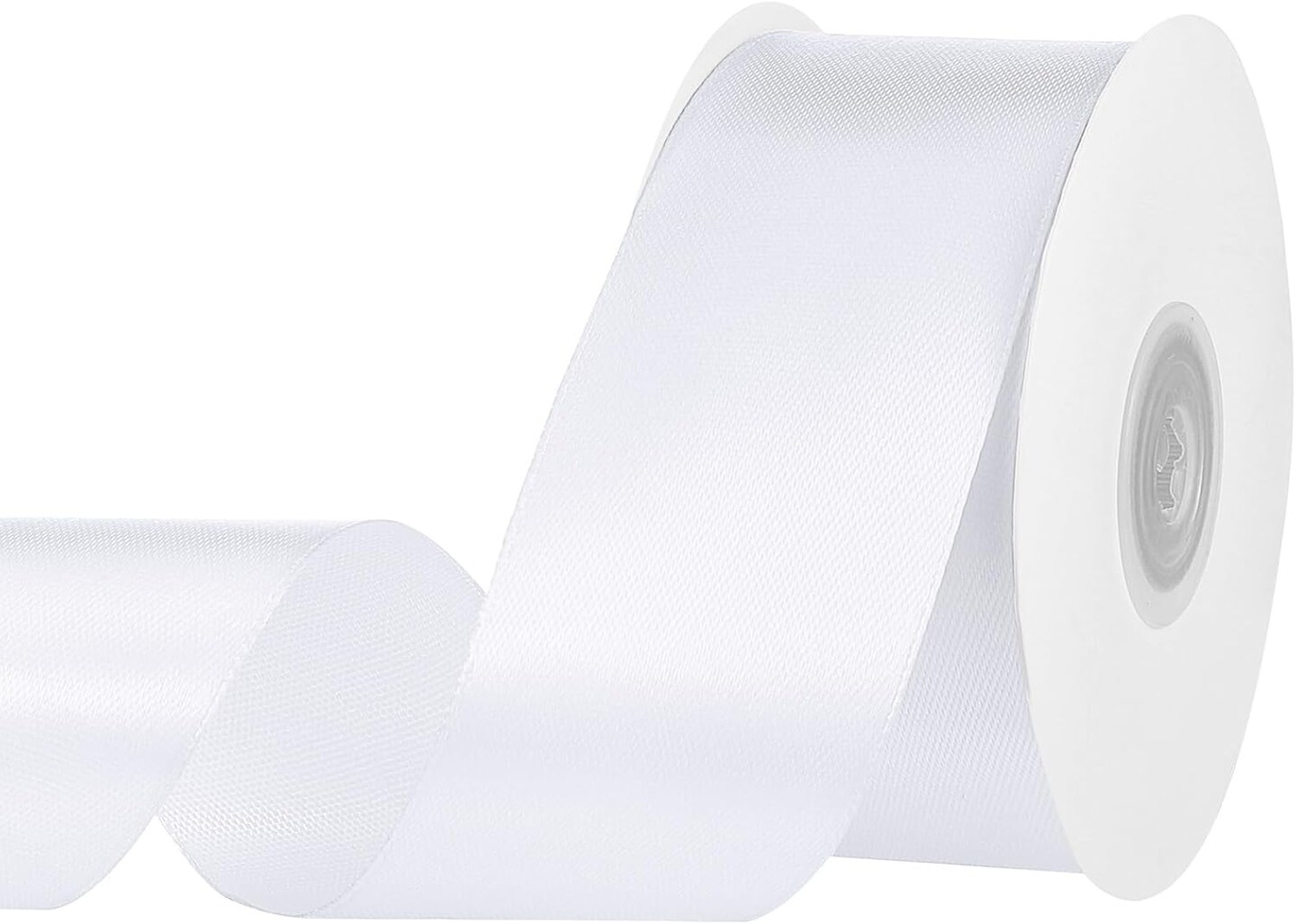 White Ribbon 1-1/2 inch 30 Yards White Satin Ribbon