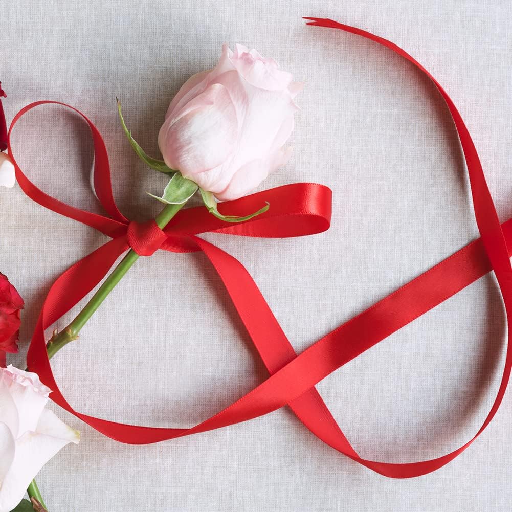 Double Faced Rainbow Satin Ribbon, 3/8" Wide 5 Yard/Roll-20 Rolls 100 Yards