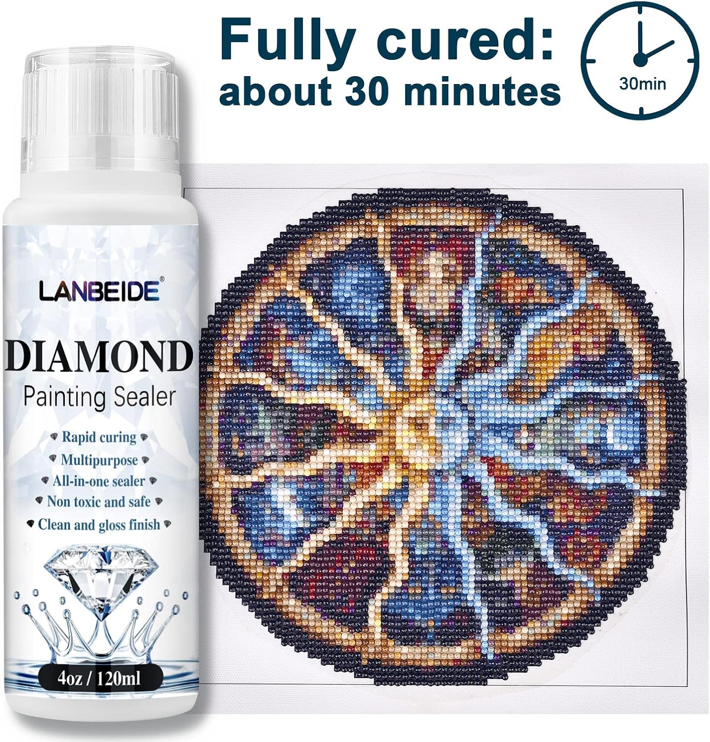 Diamond Sealer 120ML, 5D Diamond Glue Permanent Hold &#x26; Shine Effect Sealer for Painting &#x26; Puzzle Glue (4 OZ)