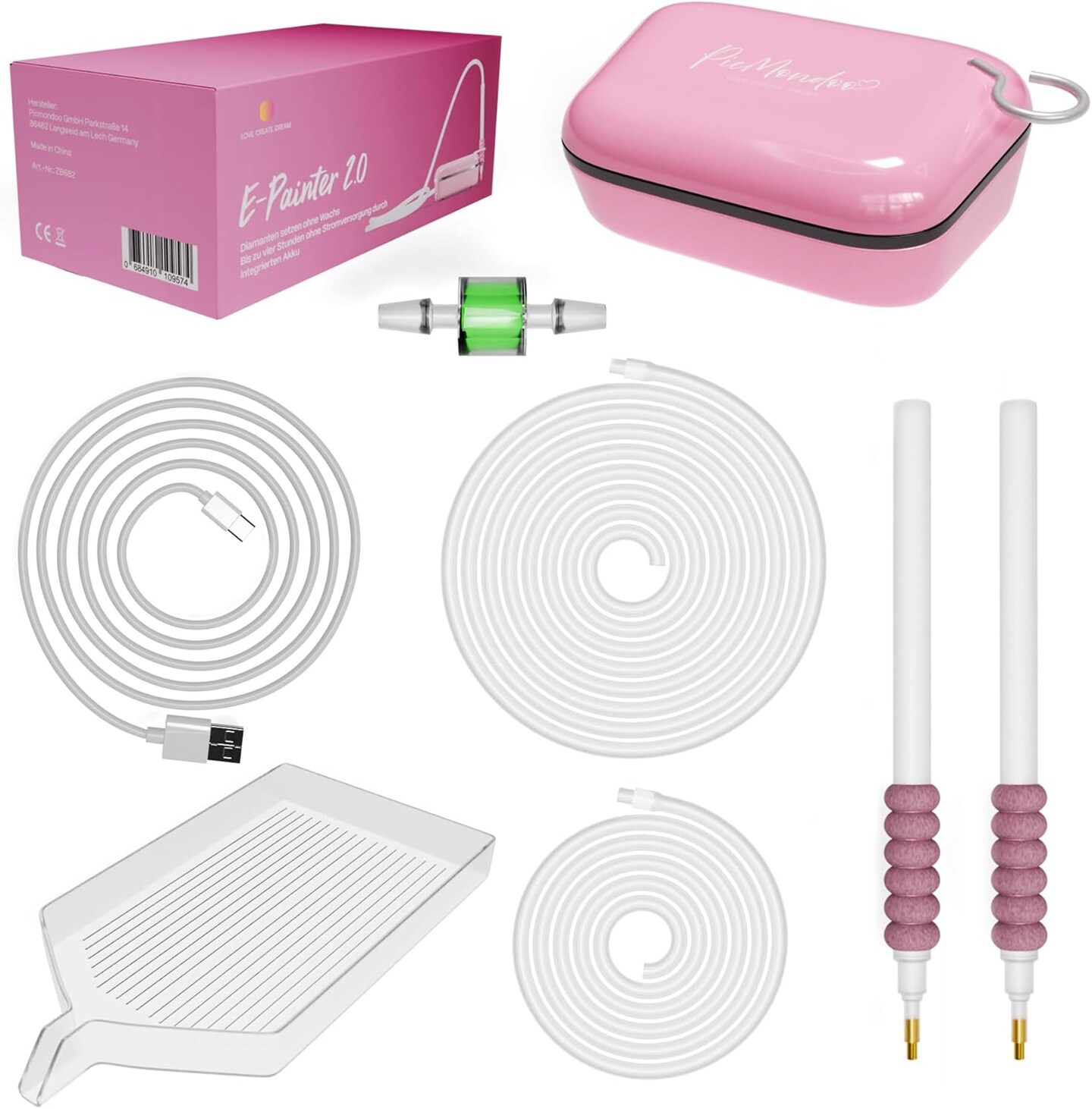 E-Painter Diamond Painting Pen, Pink, Wireless with Vacuum Pump