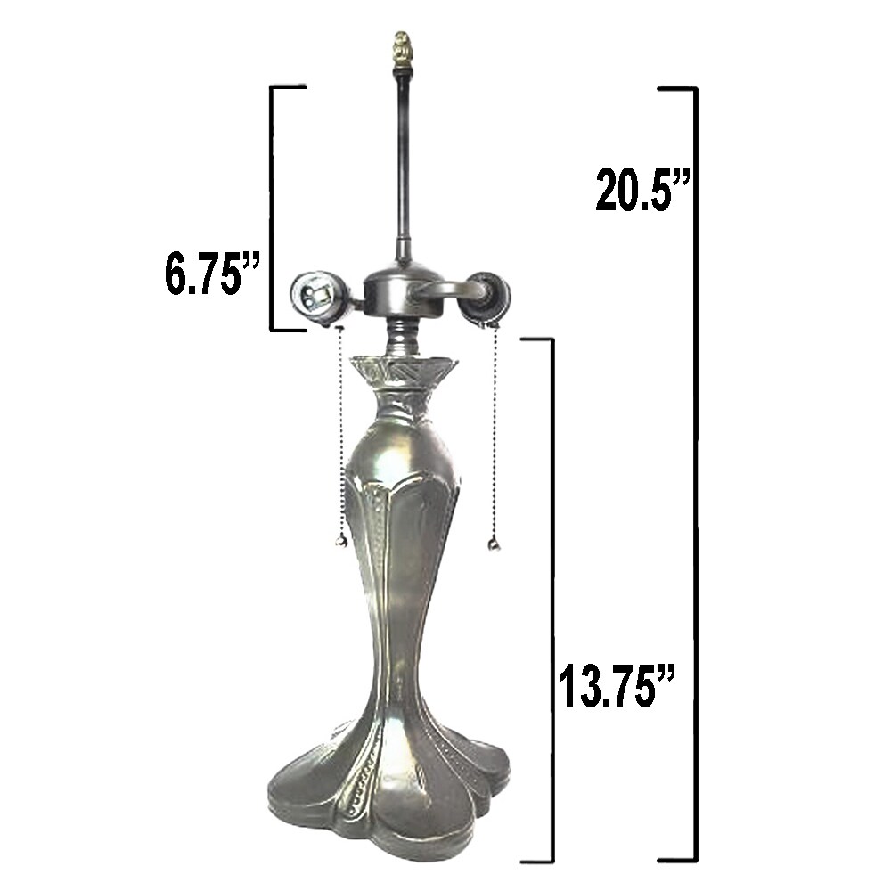 Tulip Metal Lamp Base, Dark Bronze Finish With Gold Highlights, Nicely Weighted, 20.5" Tall