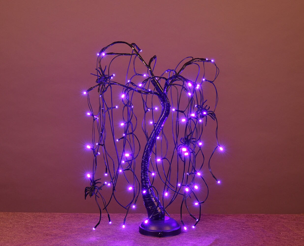 2&#x27; Purple LED Battery Operated Willow Tree