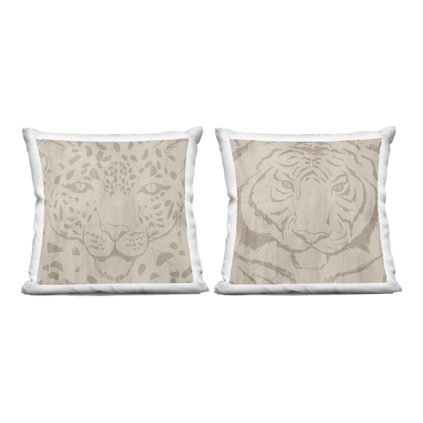 Stupell Industries Majestic Jungle Animals 2 Piece Decorative Printed Throw Pillow Set design by Hannah Dawson, 18 x 7 x 18