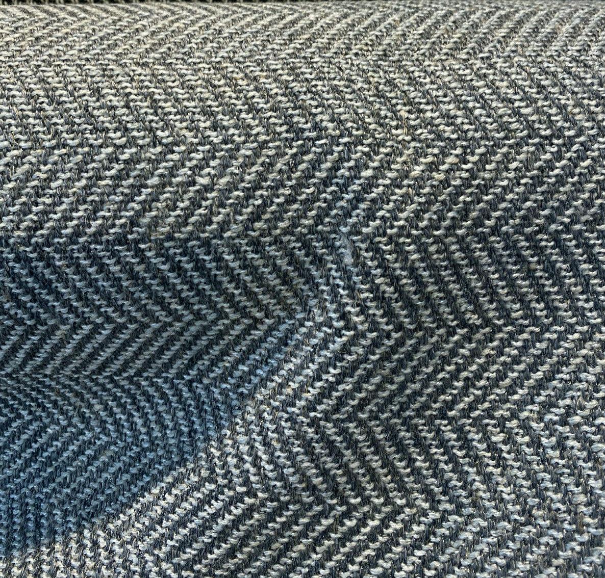 1 Yard Upholstery Chenille Fabric Gray Herringbone Durable 68% Polyester 21% Acrylic 11% Linen 56 Inch Width