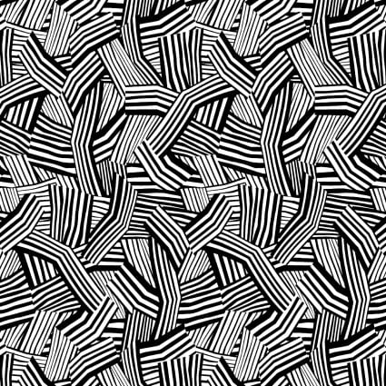 Black And White Geometric Lines Cotton Wideback Fabric per yard