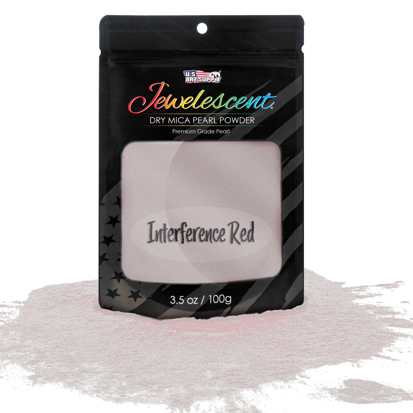 Jewelescent Mica Pearl Pigment Powder, Interference Red 3.5 oz (100g) Pouch - Cosmetic Grade, Epoxy Resin Color Pigment, Mica Powder for Resin, Soap, Slime, Candle Dye, Art, Crafts