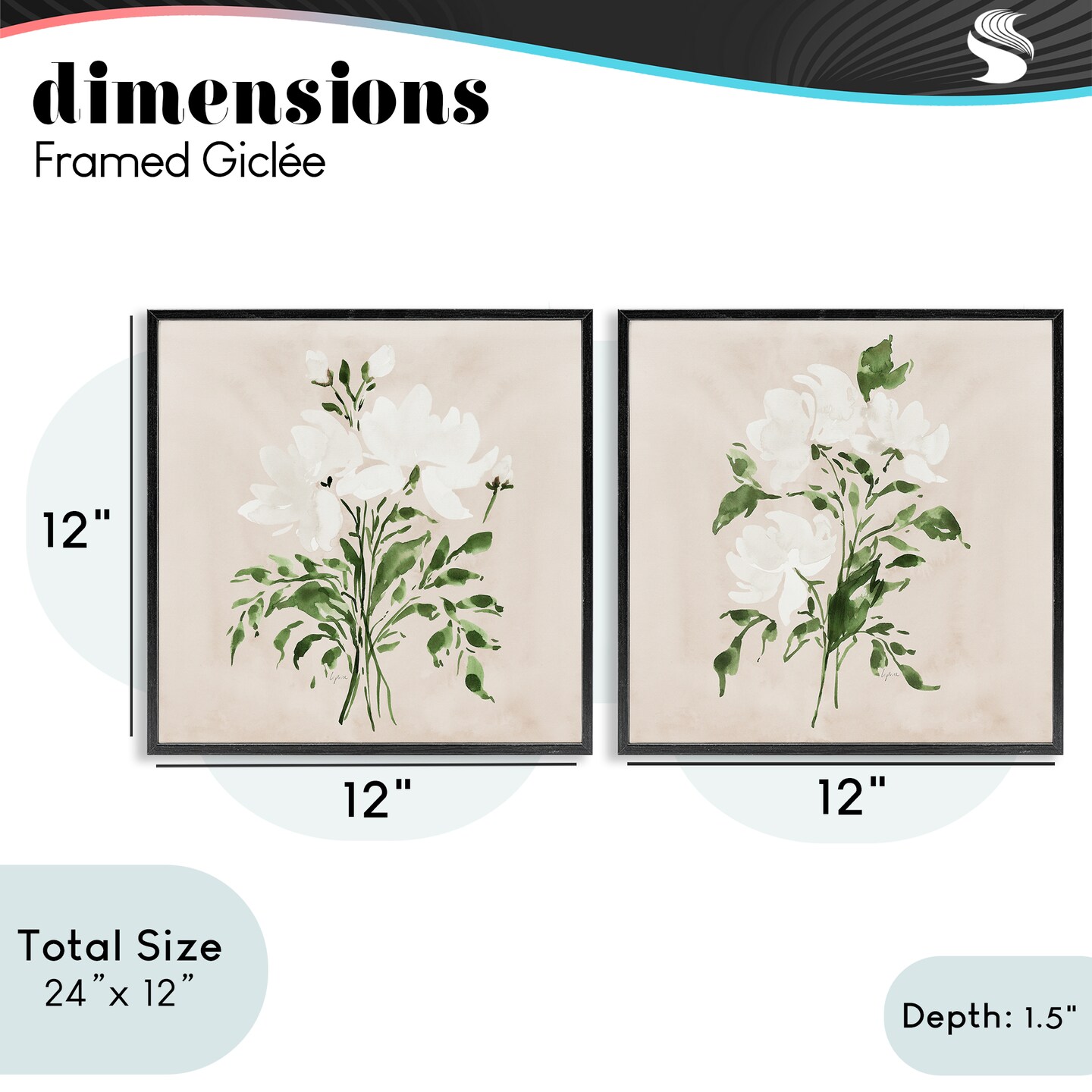 Stupell Industries White On Tan Botanicals 2pc Framed Giclee Set, design by Lucille Price