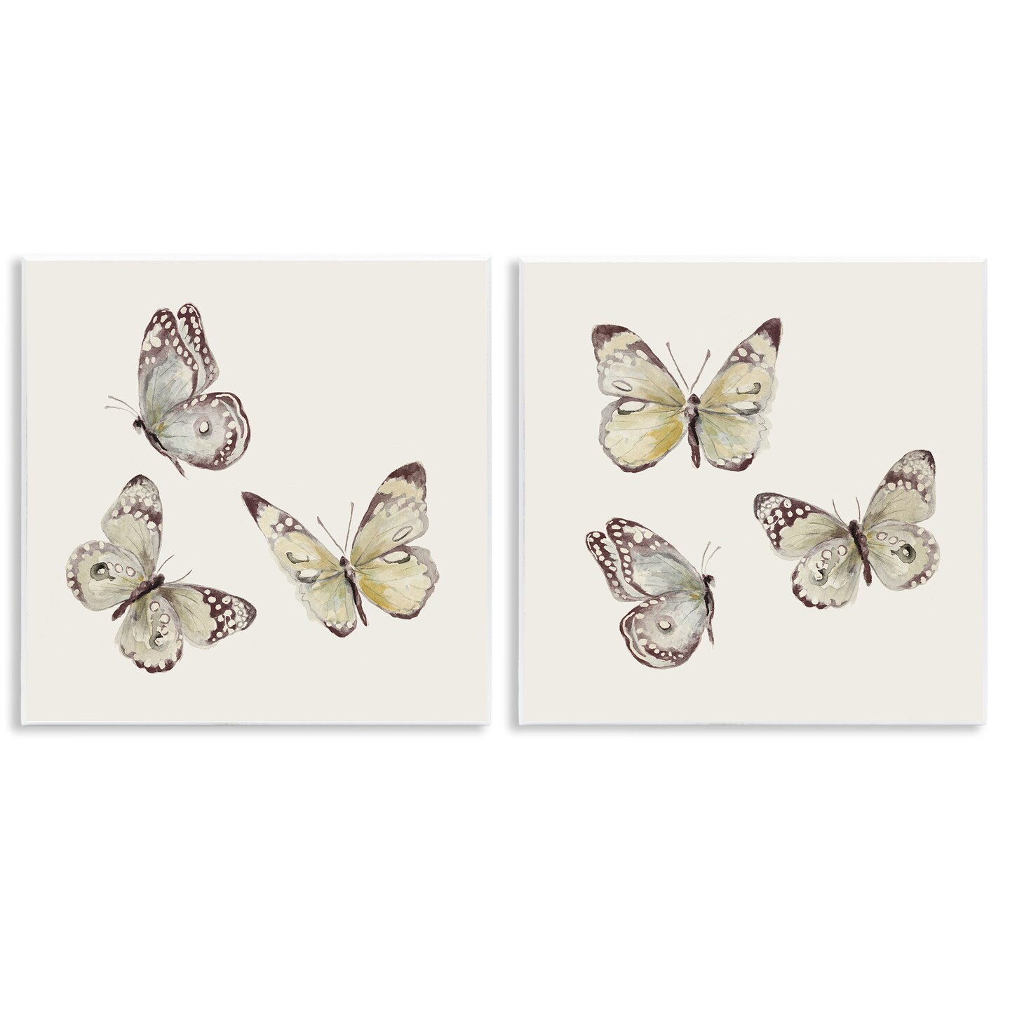 Stupell Industries Flight of Butterflies on Beige 2pc Wall Plaque Set, design by Patricia Pinto