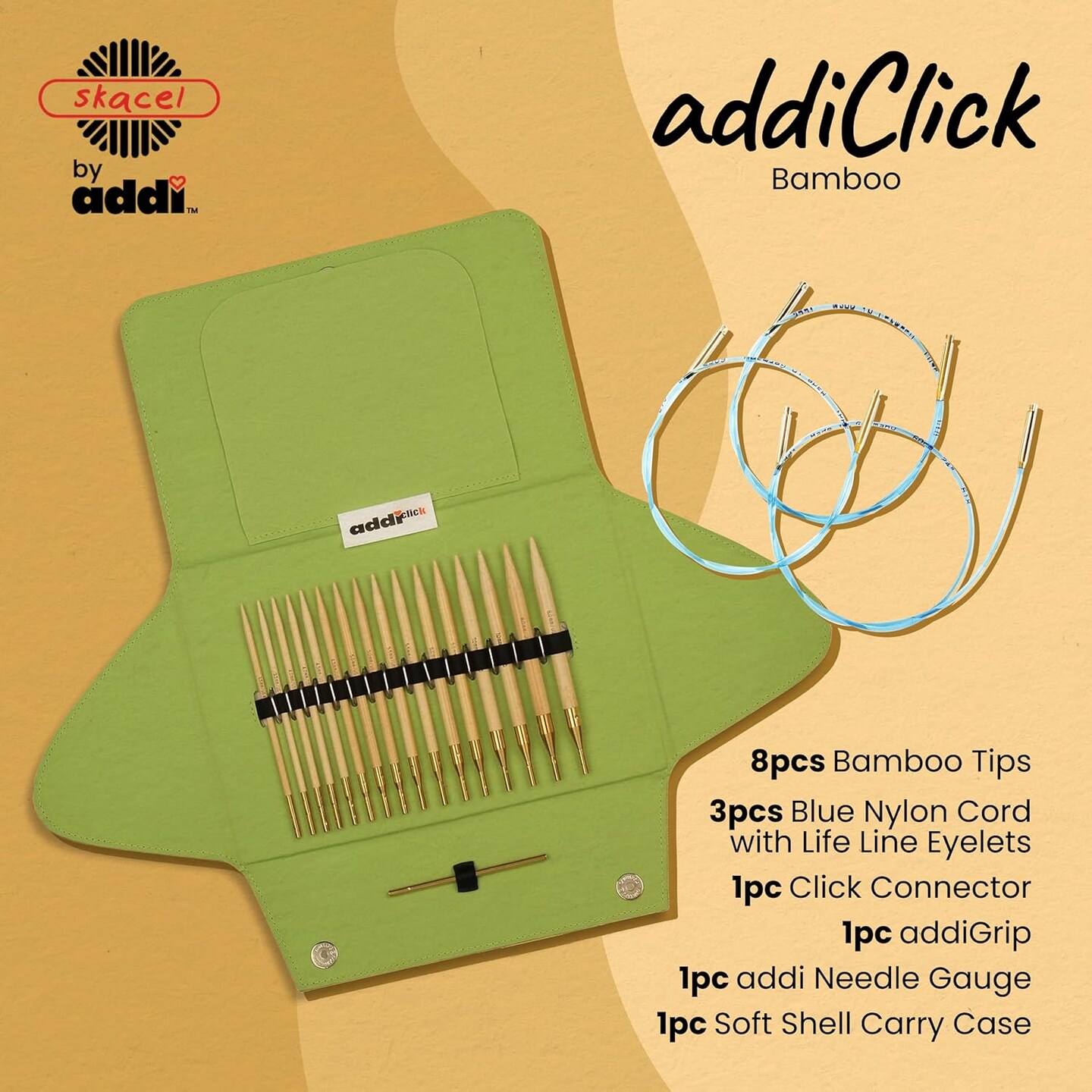 Skacel by Addi AddiClick Bamboo Interchangeable Circular Knitting Needle Set