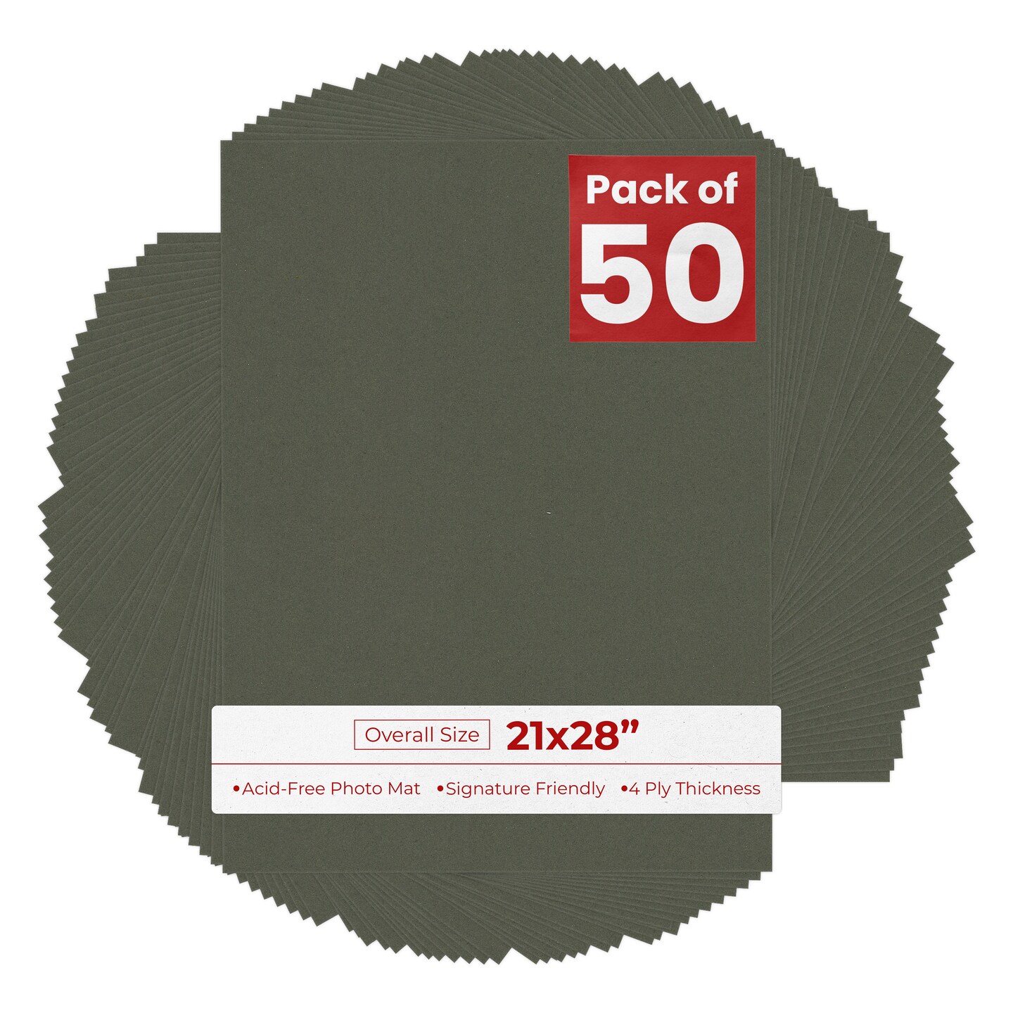 21x28 Dark Olive Green 21x28 Uncut Mat Board - Blank Sheets, No Opening ...