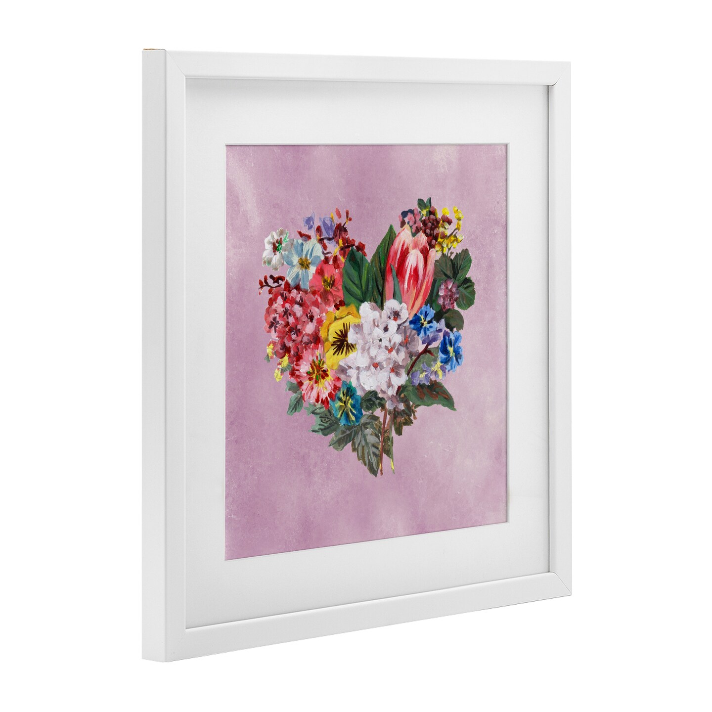 Stupell Industries Heart Shaped Garden Blooms Framed Print Under Glass, design by Melissa Wang