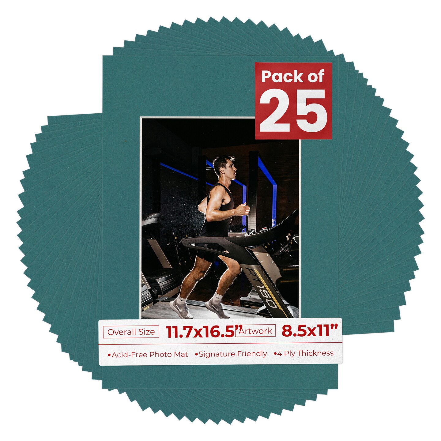 Everglade Green Mat Board for 11.7x16.5 Frames - Fits 8.5x11 Photos