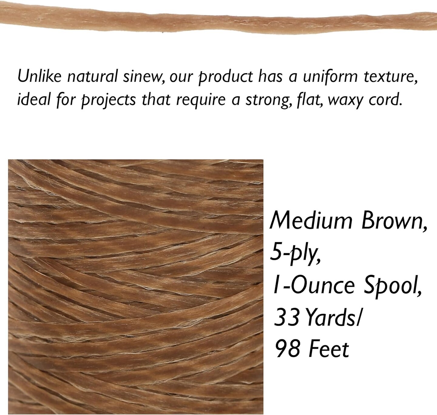 The Beadsmith Artificial Sinew Waxed Thread – Flat Polyester Craft String