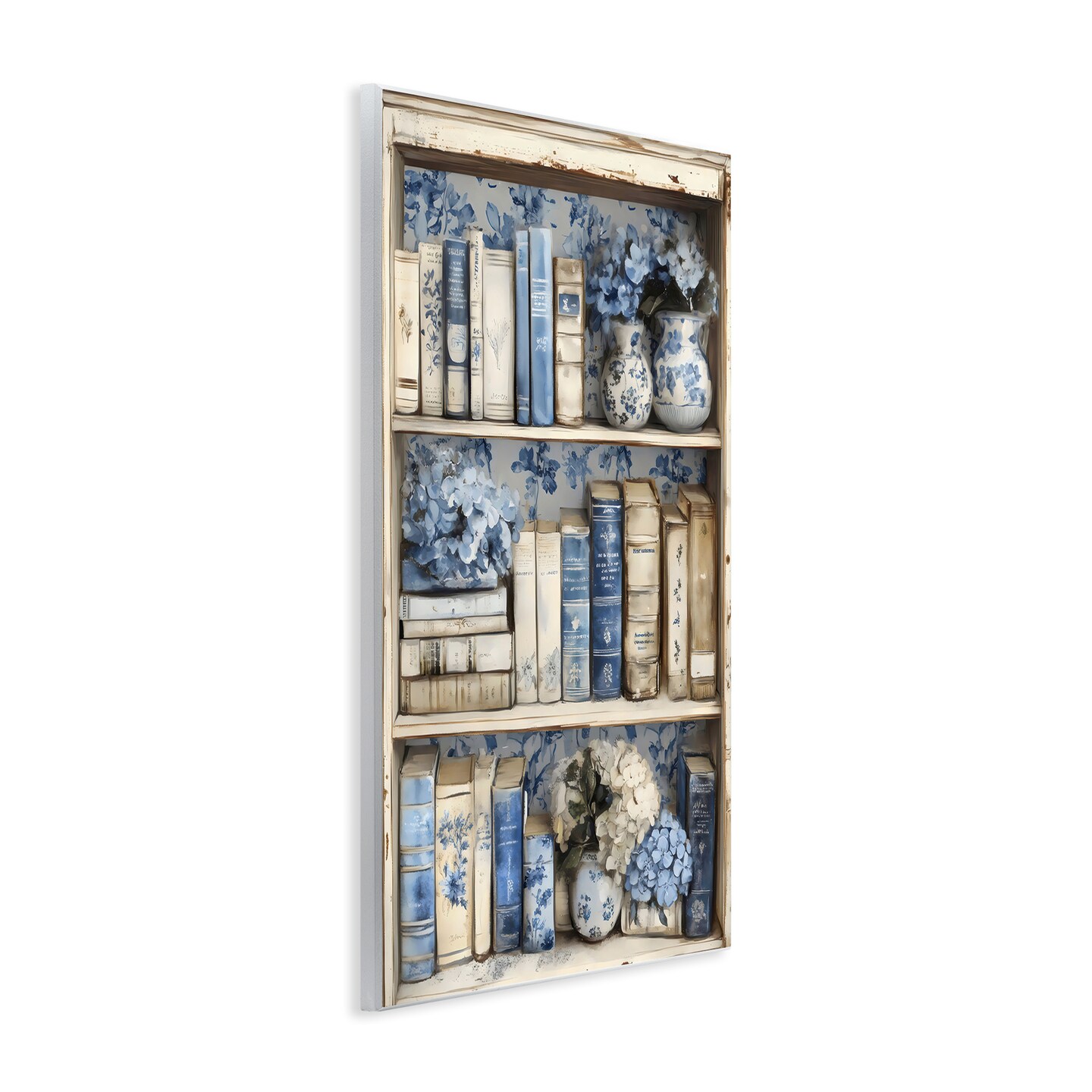 Stupell Industries Blue & Beige Bookcase Wall Plaque, design by LSR Design Studio