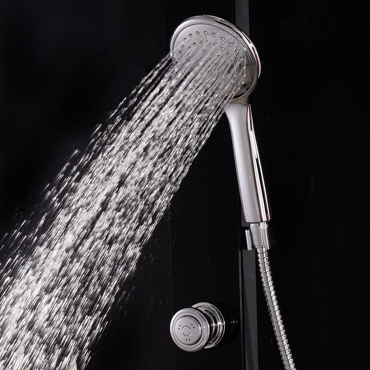 Tempered Glass Shower Column Body Joints with Hand and Head Shower