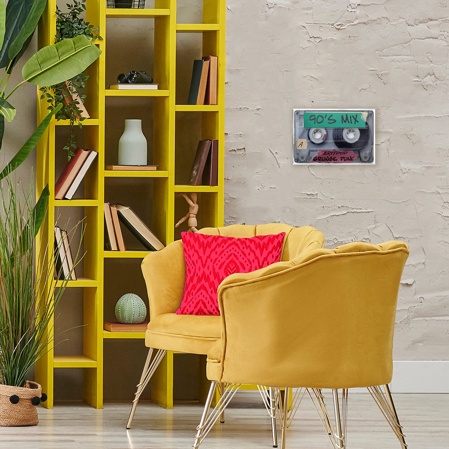 Stupell Industries Retro 90s Mix Cassette Wall Plaque, design by Annabelle Hall