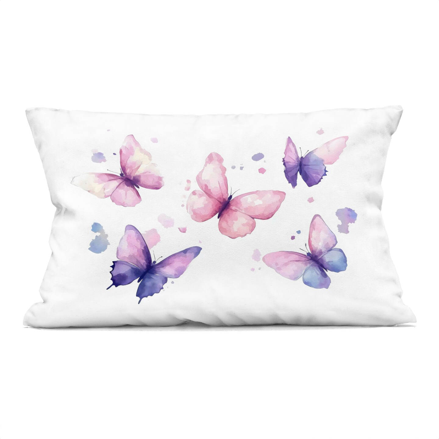 Stupell Industries Blue and Pink Butterflies Decorative Printed Throw Pillow, design by Creative Studio, 14 x 7 x 20