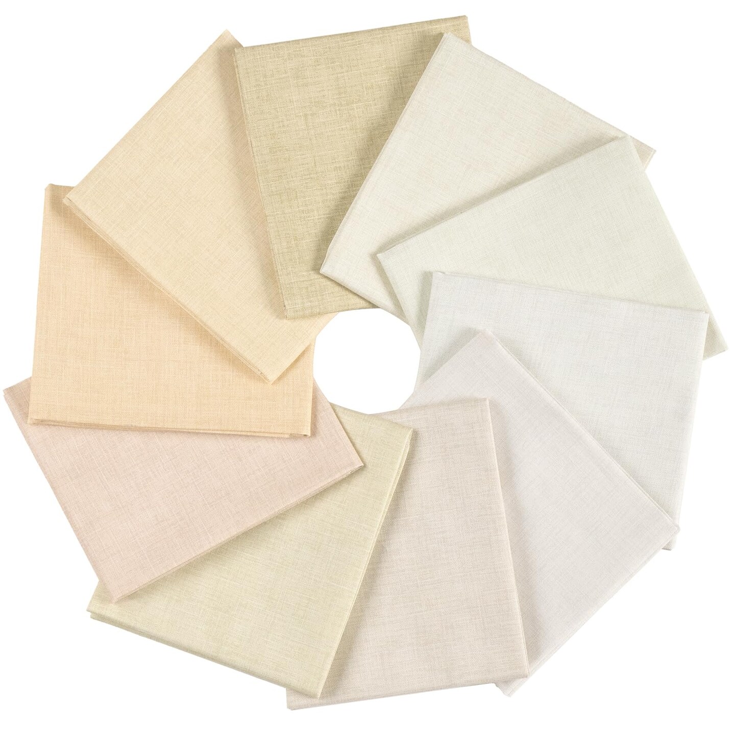 11 Options Solids with Tweed Tonals - Assorted Color Cotton Quilting Fabric Bundles 10pcs Fat Quarters 18"x21" - Medium Weight 5.2oz - for Quilting, Sewing and Crafts - Not Quite White