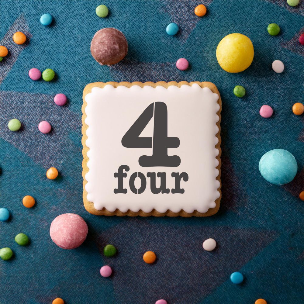 Number Four Cookie & Craft Stencil | CM144 by Designer Stencils | Cookie Decorating Tools |