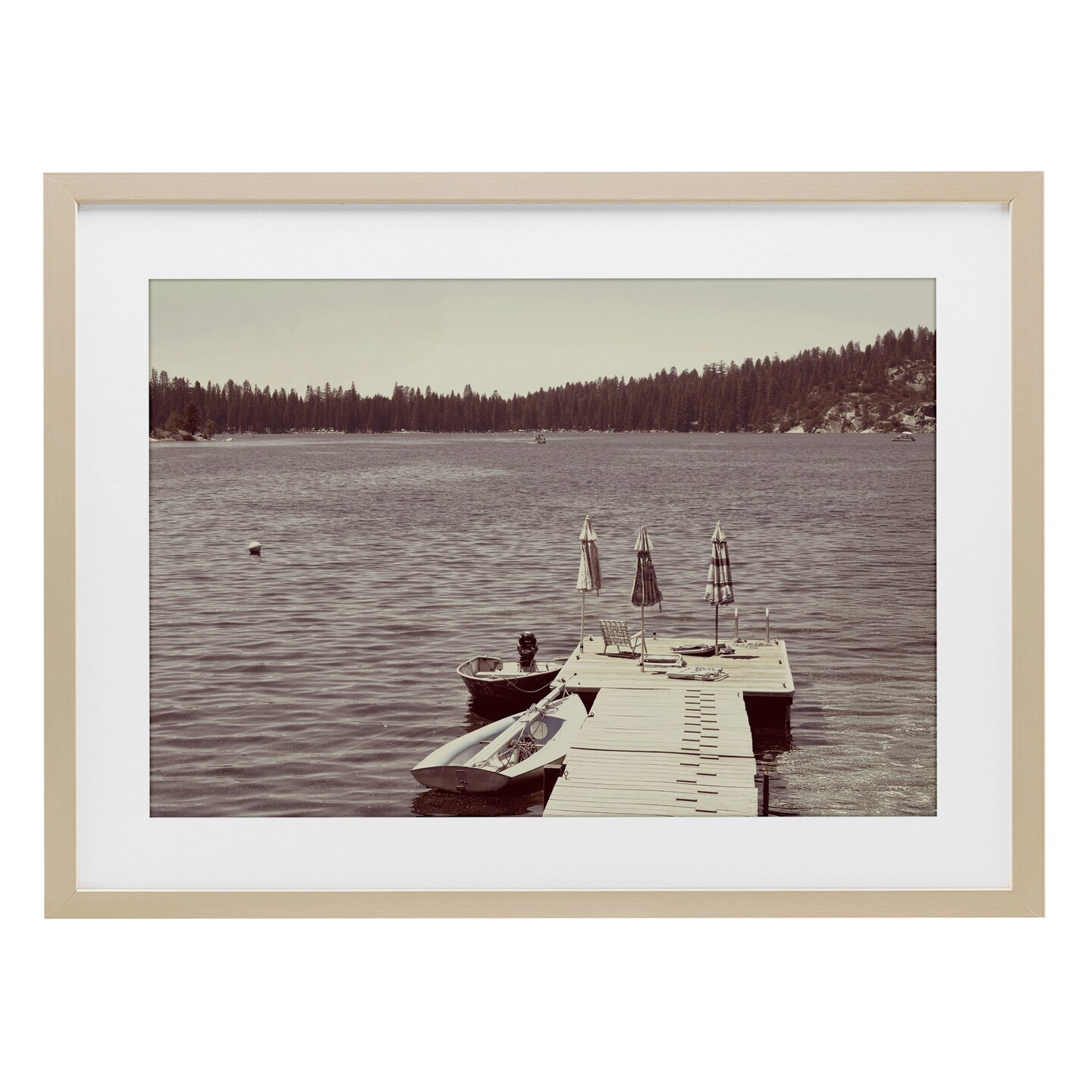 Stupell Industries Vintage Lake Life Dock Framed Print Under Glass, design by Gemma Bardot