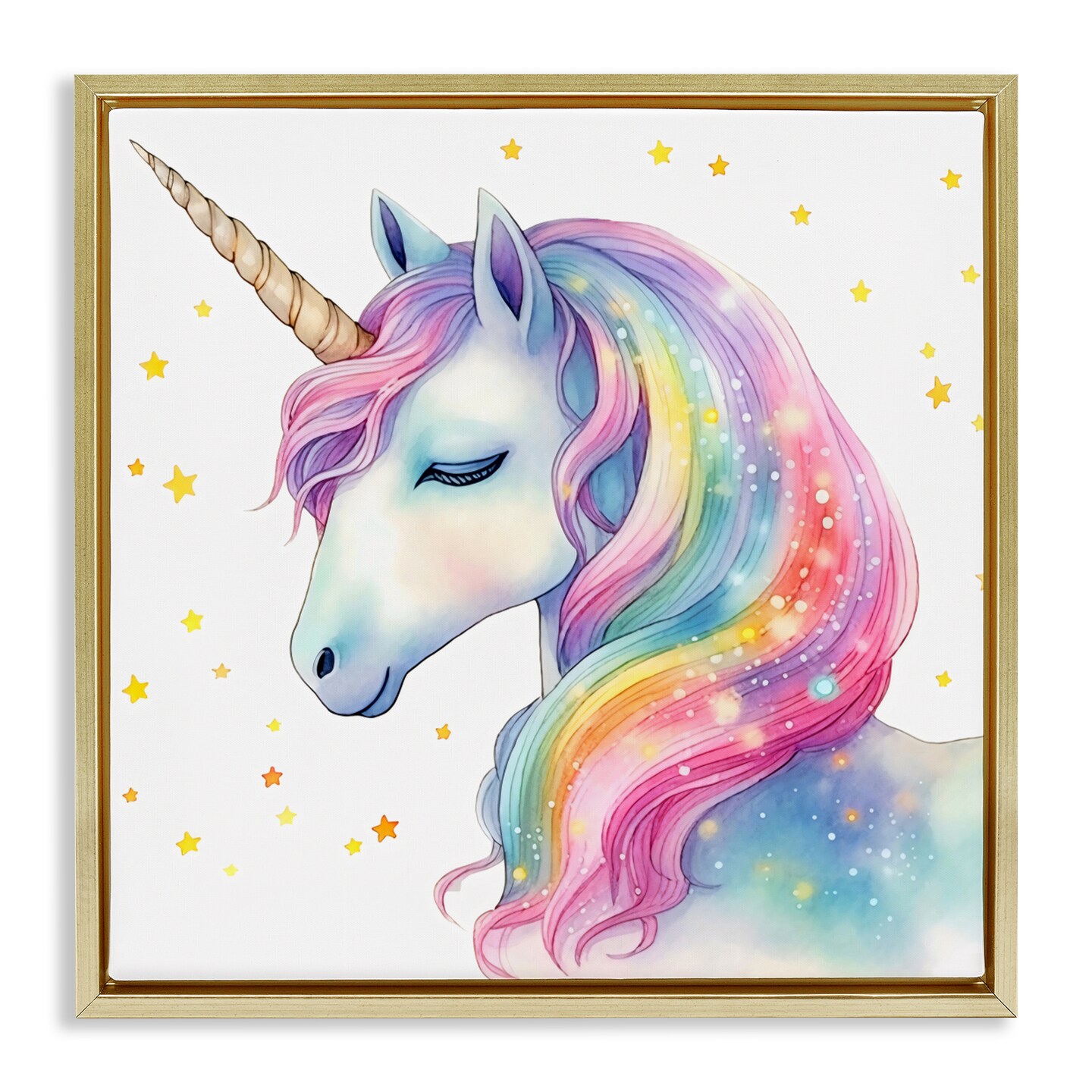 Stupell Industries Enchanted Rainbow Mane Unicorn Floating Frame, design by Creative Studio