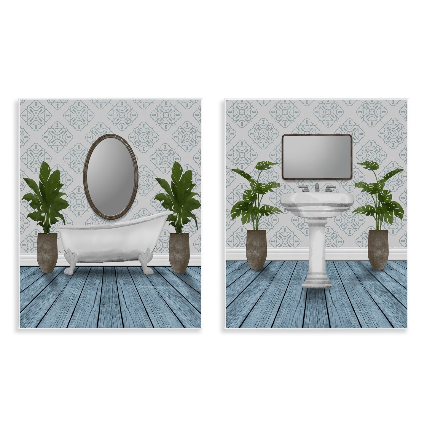 Stupell Industries Bathroom's Restful Wash 2pc Wall Plaque Set, design by Marcus Prime