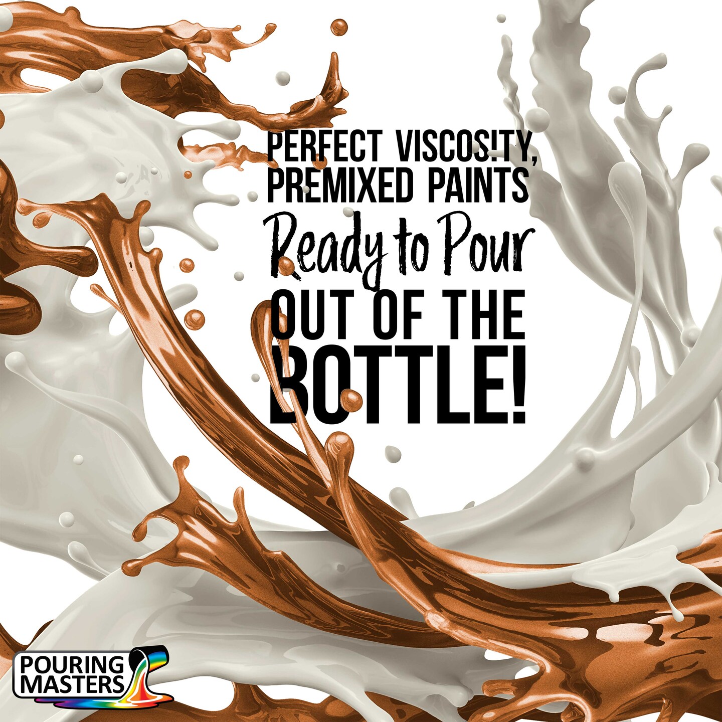 Pouring Masters Aztec Gold Metallic Pearl Ready to Pour Acrylic Pouring Paint - Premium 8-Ounce Pre-Mixed Fluid Acrylic Paint - Fluid Art Supplies for Canvas, Wood, Paper, Tile & Rocks