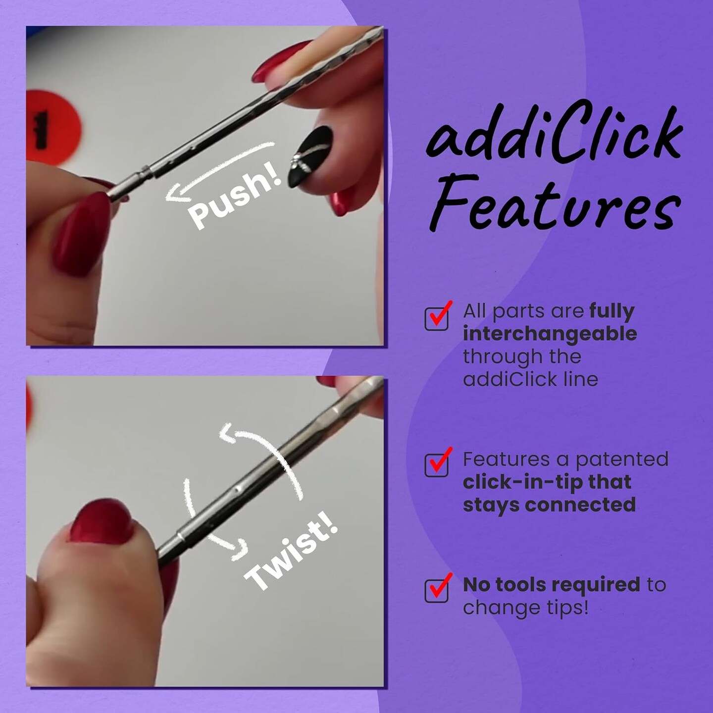 skacel by addi addiClick Lace Short Tip Interchangeable Circular Knitting Needle Set