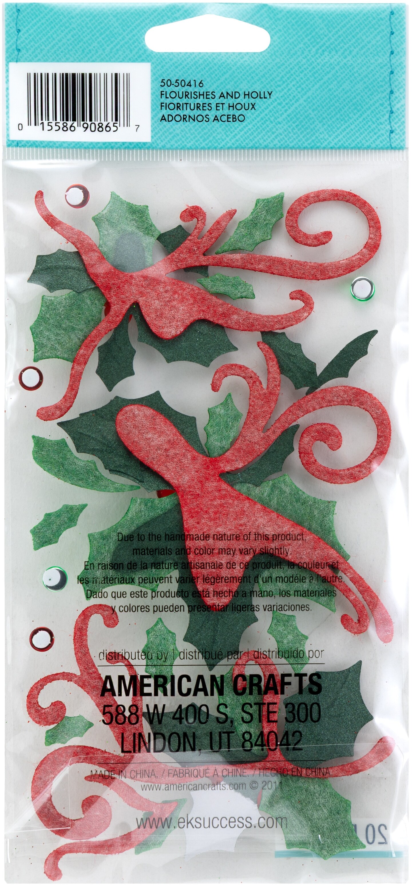Jolee's Boutique Dimensional Stickers - Flourishes and Holly, 20pcs