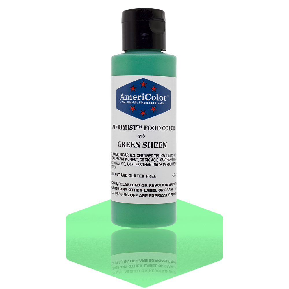 AmeriColor, Green Sheen, 4.5 Ounce, AmeriMist Airbrush Food Coloring