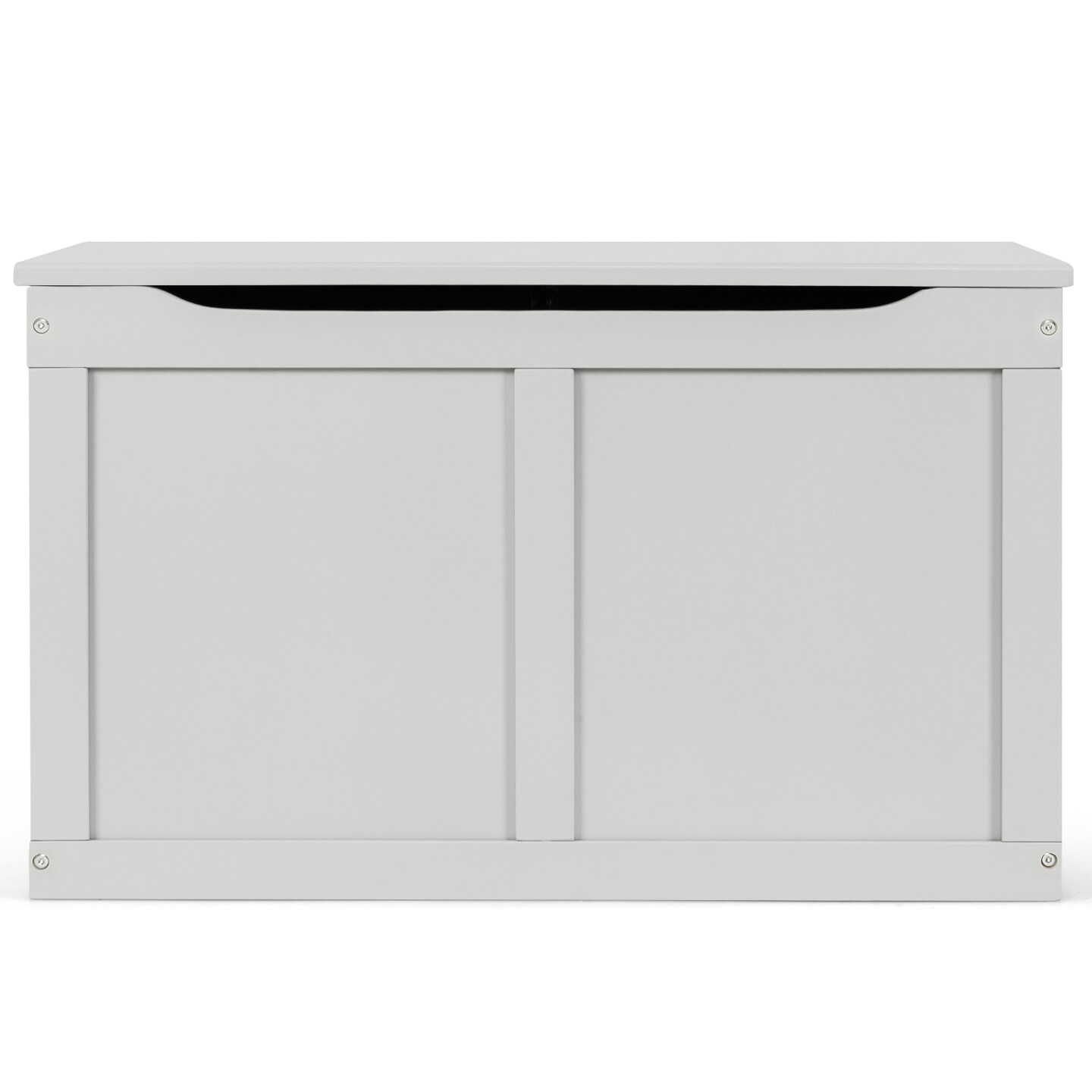 Gray Toy Box With Lid 2 in 1 Storage Chest And Seat MDF Poplar Wood