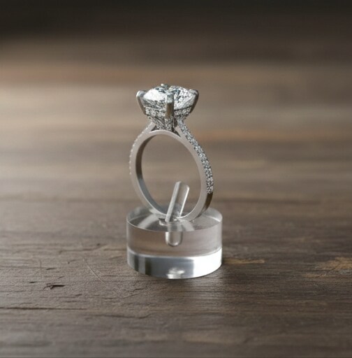 14K White Gold Natural Earth Mined Cushion Cut Diamond Engagement