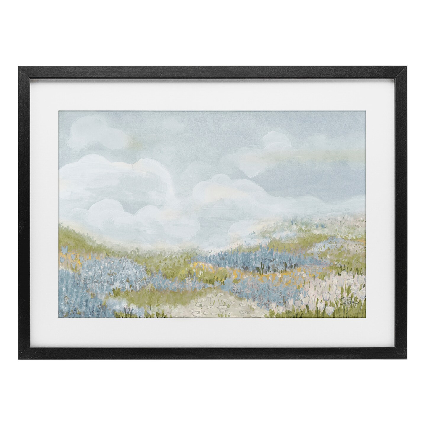 Stupell Industries Blue Floral Meadow Framed Print Under Glass, design by Patricia Pinto