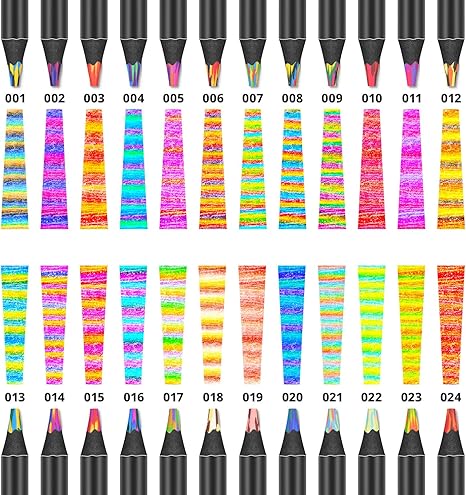 Easter Basket Essentials, 24 Rainbow Colored Pencils, Easter Basket Stuffers, Gifts for Teens Girl Stuff, Art Supplies for Kids 9-12, Gifts for 5-12 Year Old Girl, Arts and Crafts for Kids