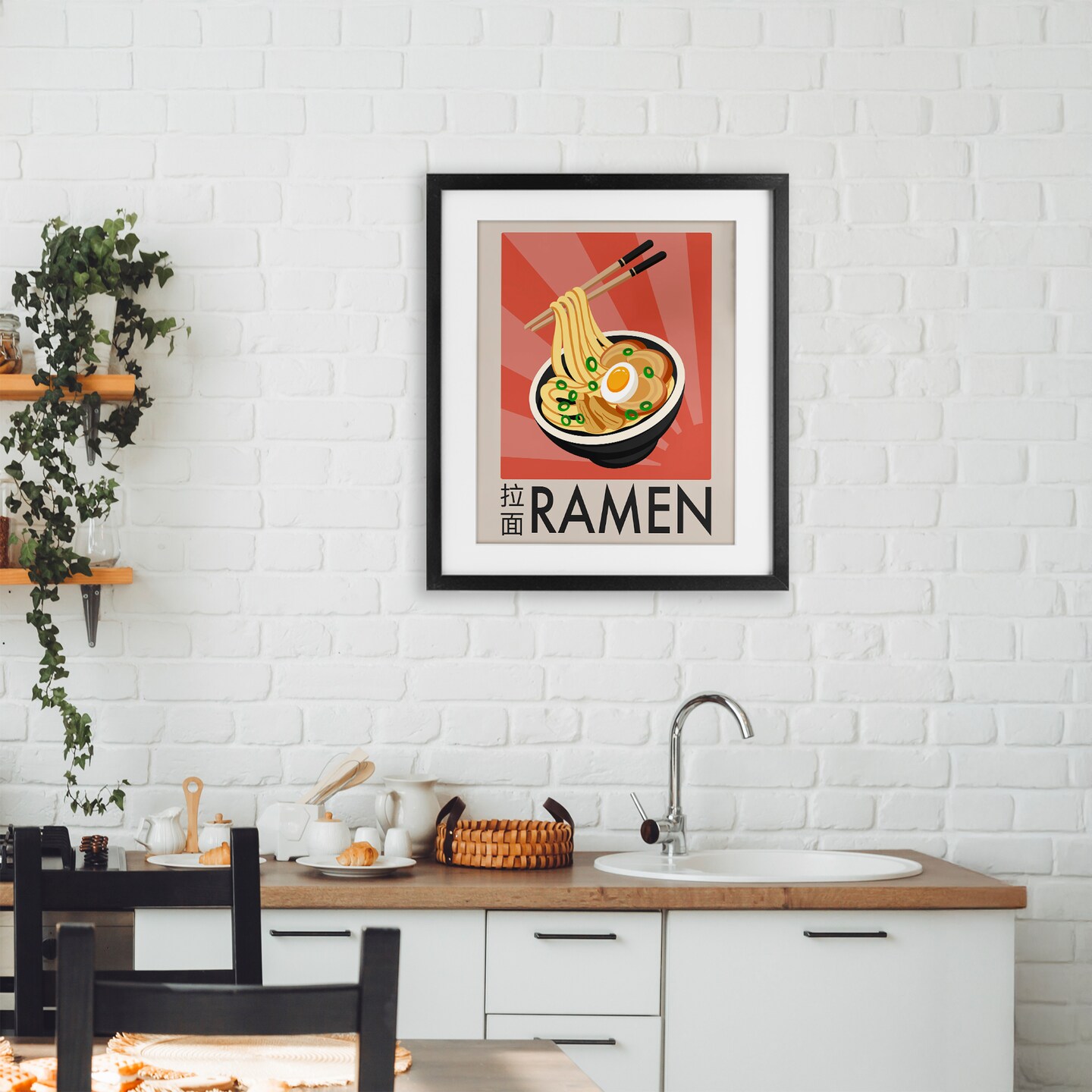 Stupell Industries Iconic Ramen Poster Framed Print Under Glass, design by Marcus Prime