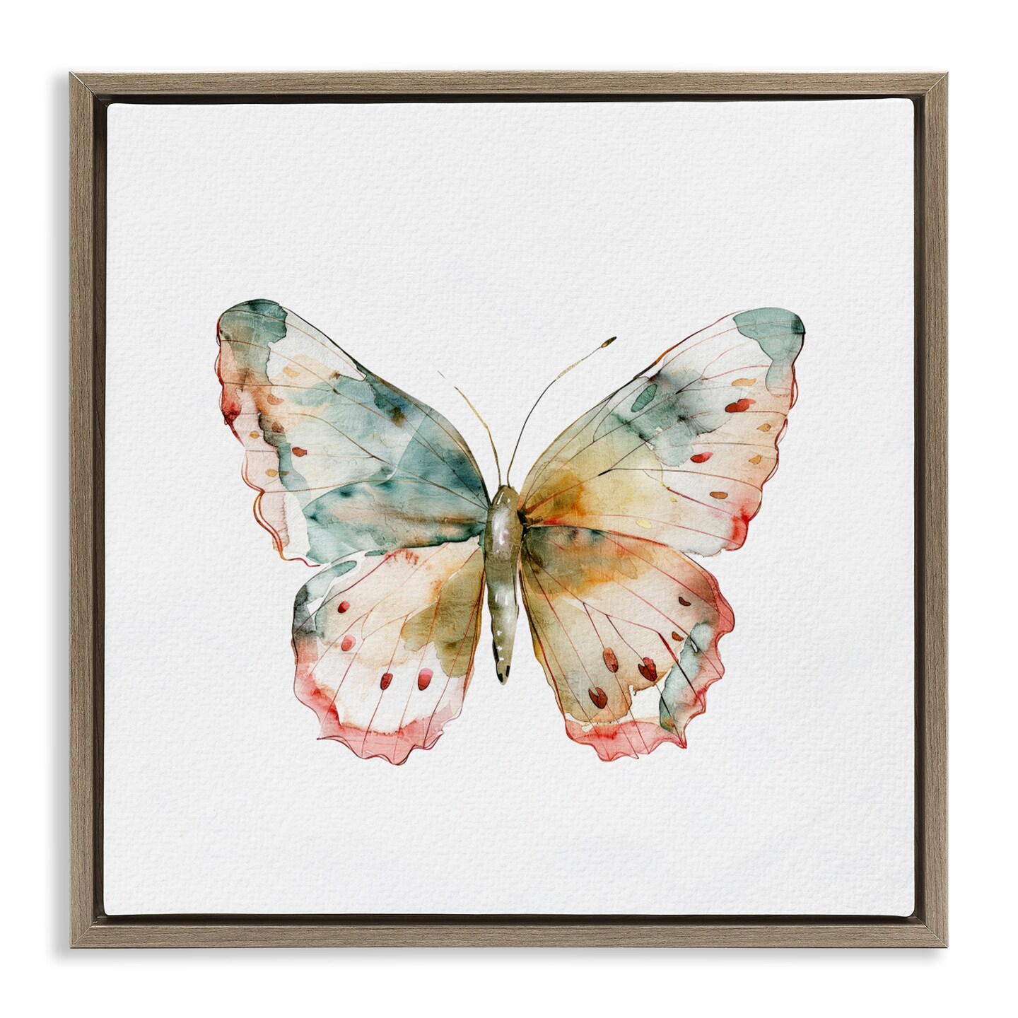 Stupell Industries Muted Watercolor Butterfly Floating Frame, design by Kim Allen