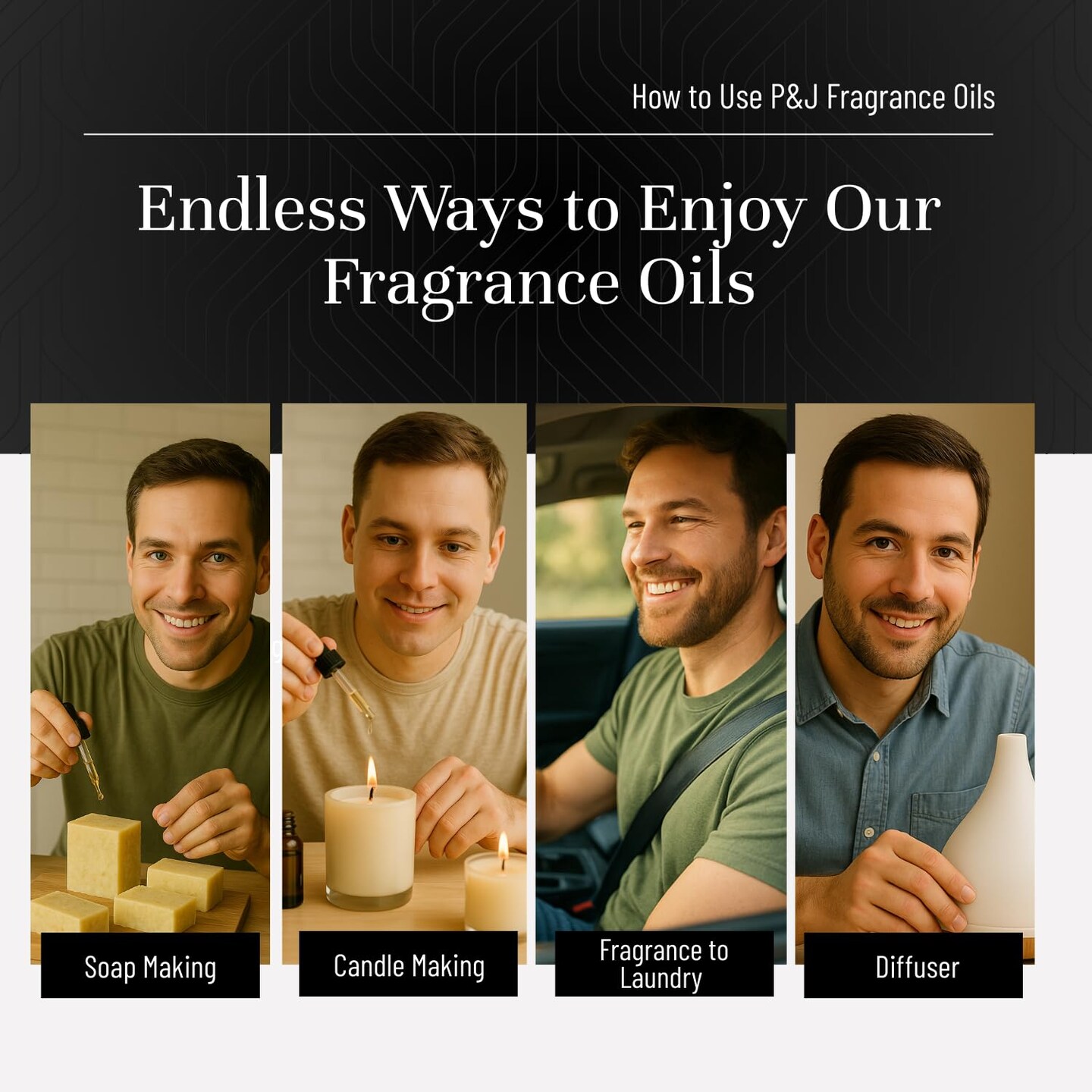 Fragrance Oils for Diffusers for Home Gentlemen's Set Fragrance Scents for Candle Making - Soap Making Supplies - Car Diffuser Scents - Essential Home Gift Set - Cedar, Sandalwood & More