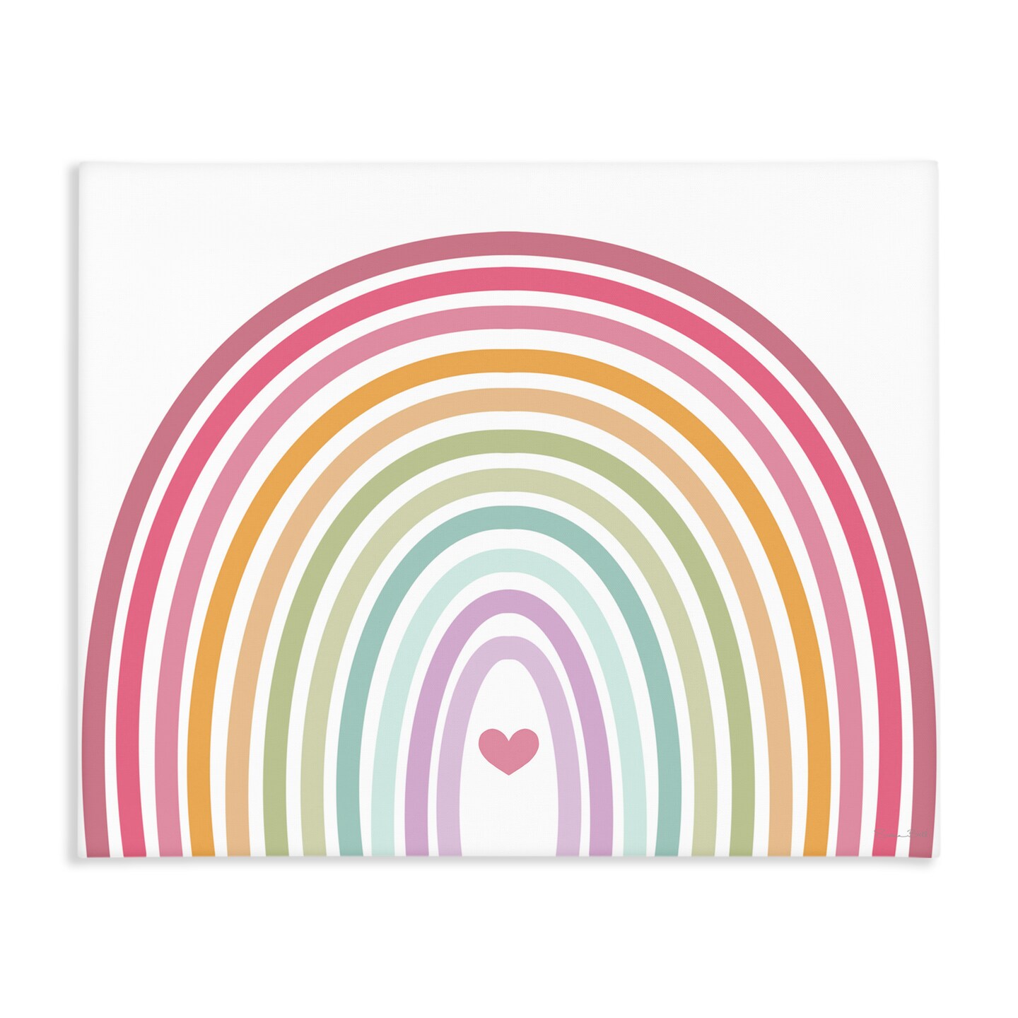 Stupell Industries Rainbow Love & Heart Canvas, design by Susan Ball