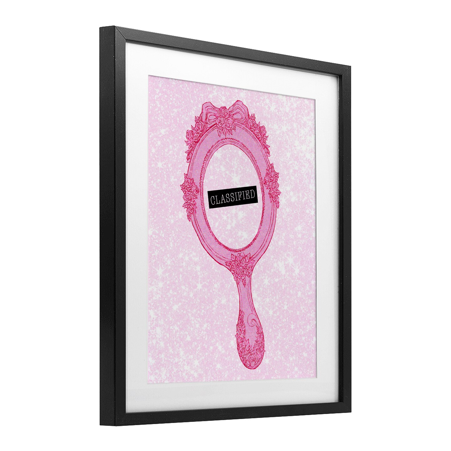 Stupell Industries Classified Ornate Pink Mirror Framed Print Under Glass, design by Ziwei Li