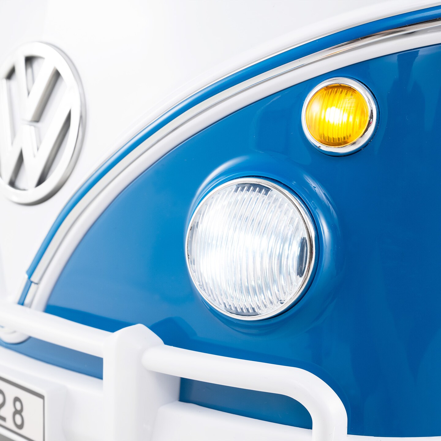 12V Volkswagen Ride-On Bus for Kids with LED Lights and Cup Holder