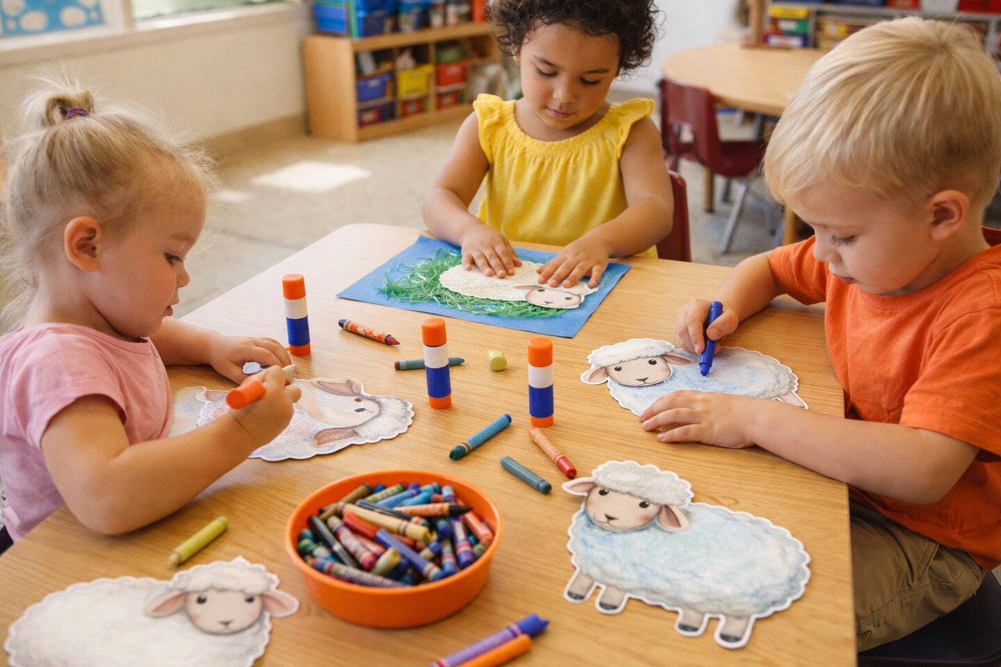 Animated Sheep Heavy Cardstock Cutouts 2.3" x 2.35" – 20 Pack | Farm Animal Craft Shapes for Kids, Classroom Crafts, Bulletin Boards & DIY Projects