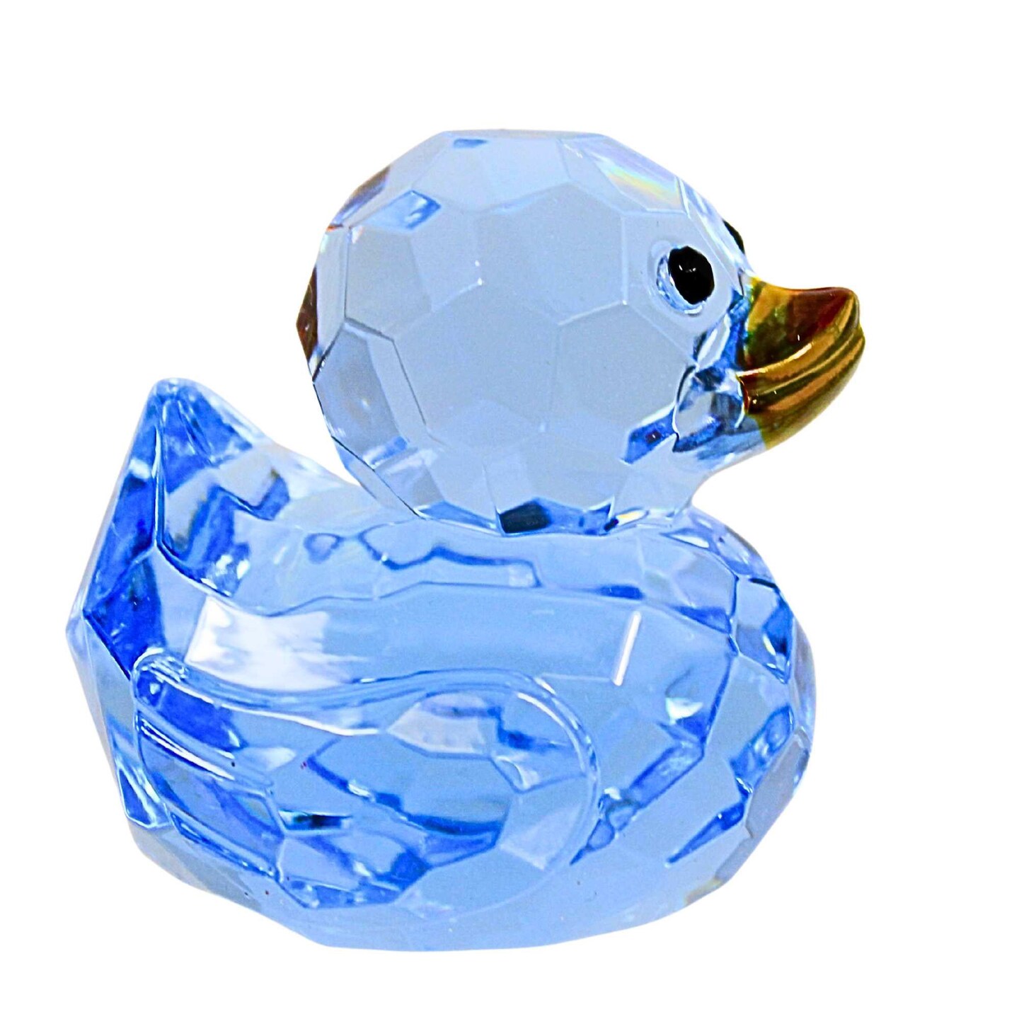Crystal Expressions 2.25 In Sweet Duck Everyday Figurine , Lightweight Spring Decor Faceted Duck