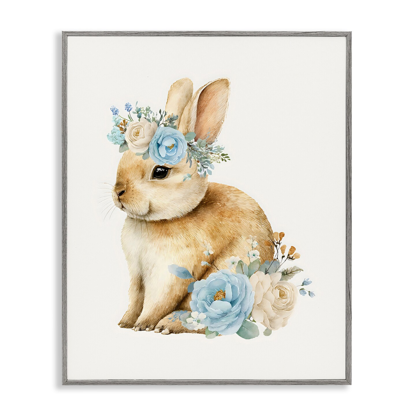 Stupell Industries Watercolor Nursery Bunny Framed Giclee, design by LSR Design Studio