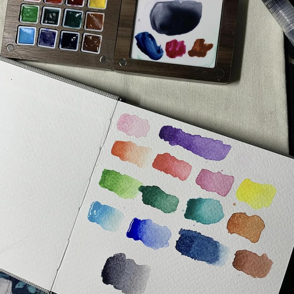Mini Watercolor Paint Set,Portable mini Travel Watercolor kit, Pocket Watercolor Set with Paint,Art Supplies, for Artists, Amateur Hobbyists and Painting Lovers