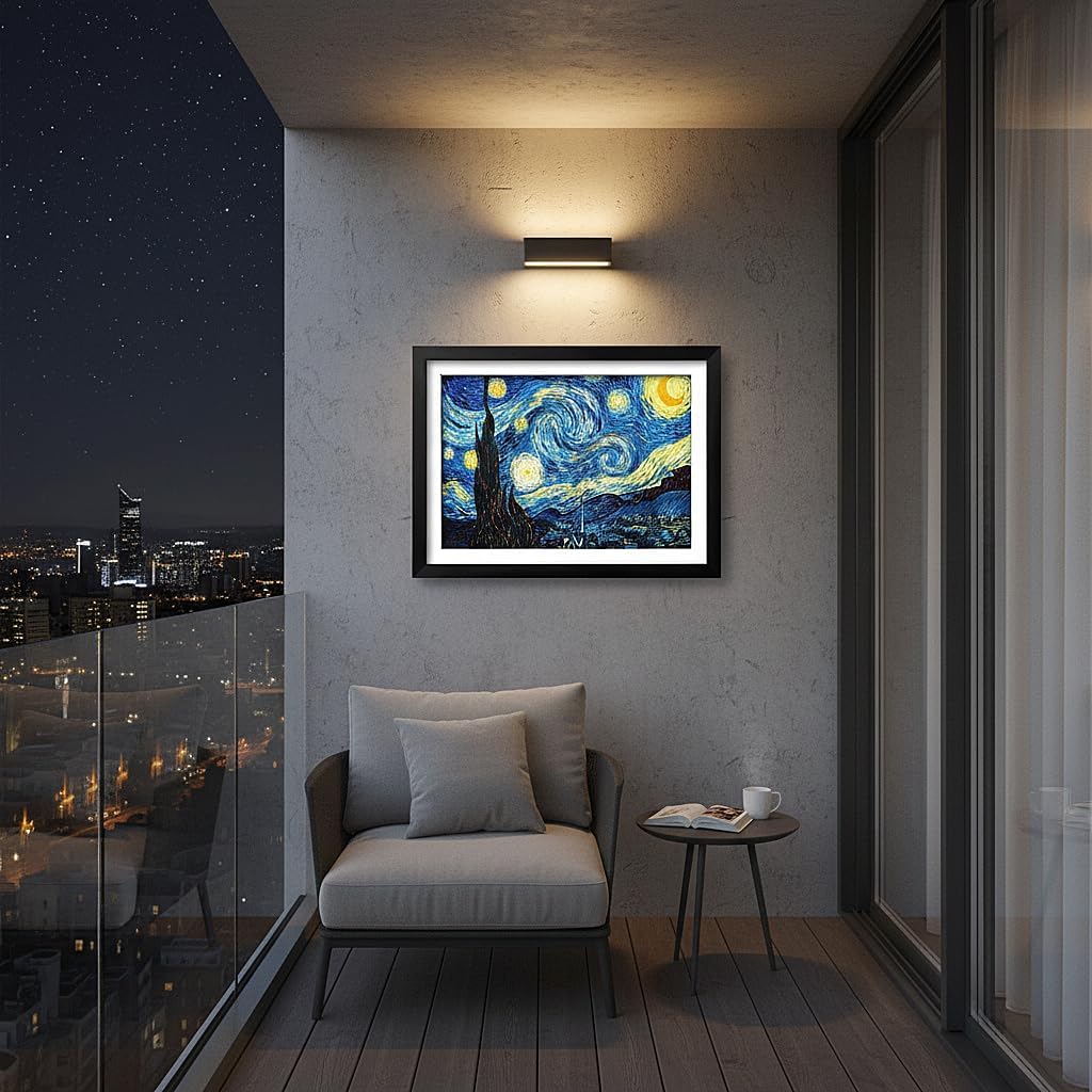 Van Gogh Starry Night 5D Diamond Painting Kit – 16×20 Inch (40×50 cm) Full Drill DIY Diamond Art for Adults & Teens, Home Wall Decor Gift