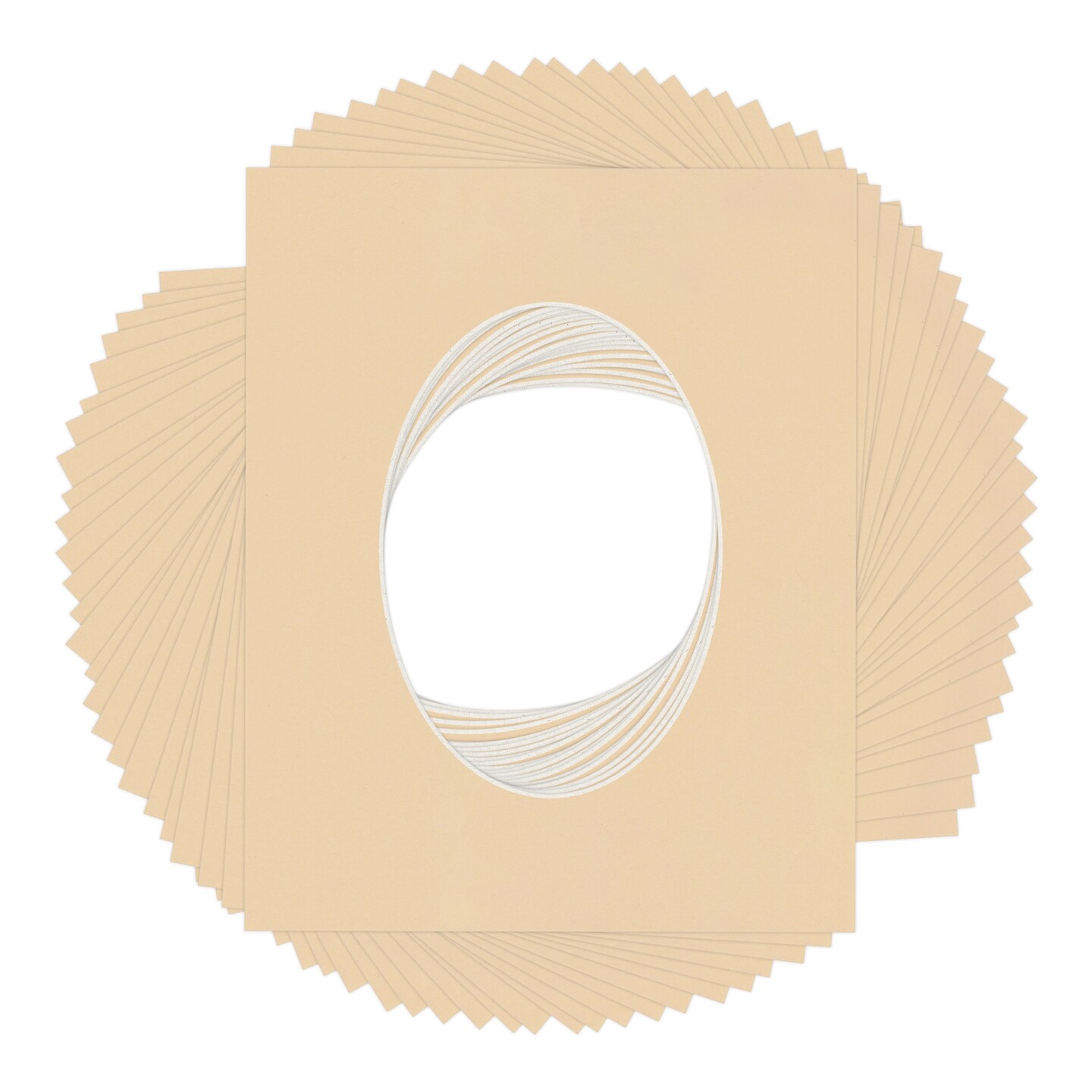 Toasted Almond Mat Board for 8x10 Frames - Oval Opening for 5x7 Photos