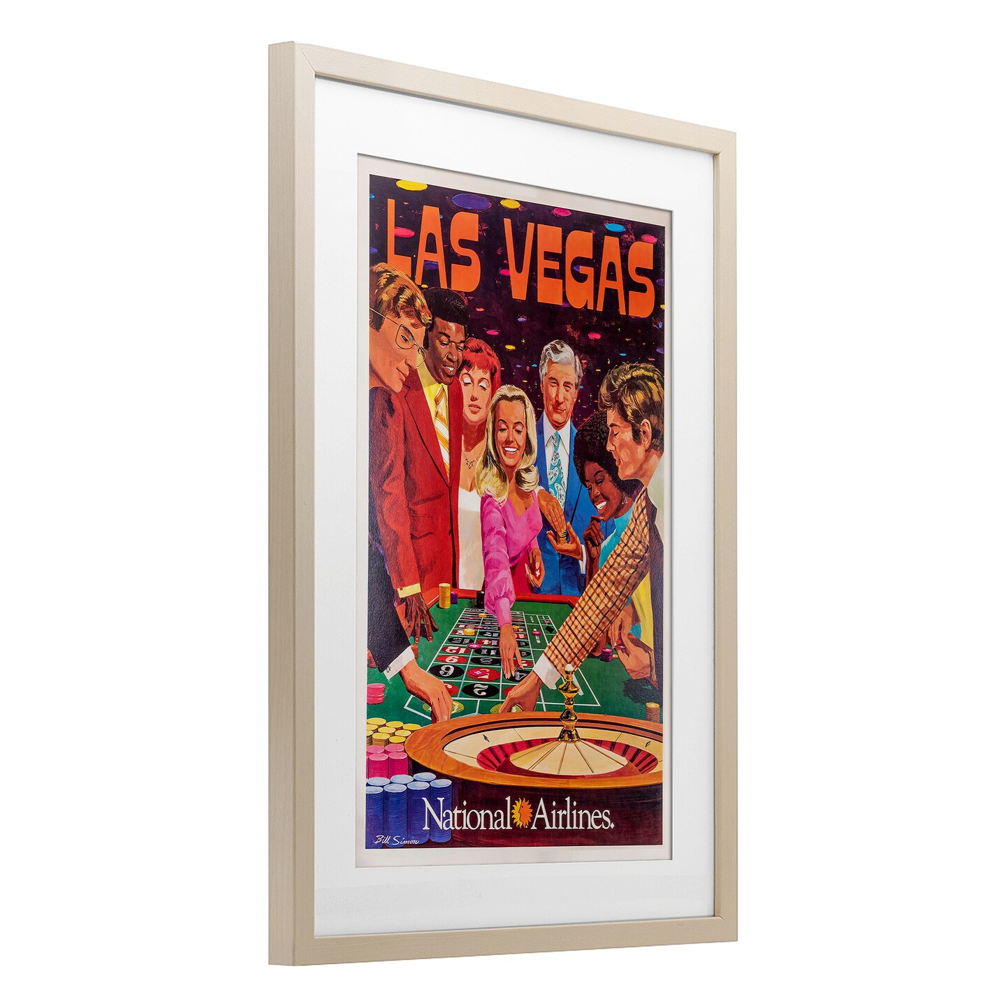 Stupell Industries Vintage Las Vegas Casino Framed Print Under Glass, design by Vintage Posters